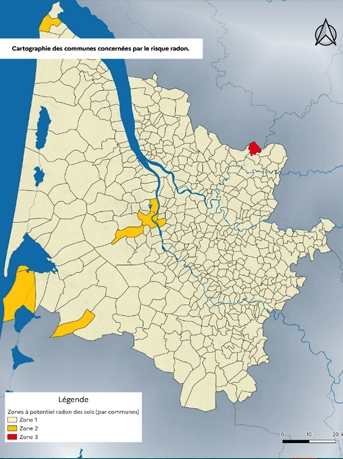 Carte radon Gironde